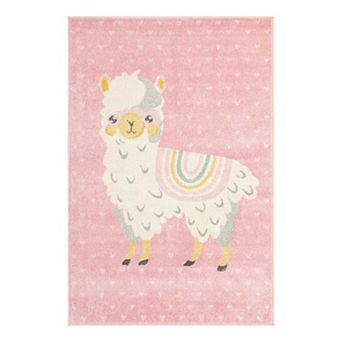 Unique Loom Llama Whimsy Kids Rug