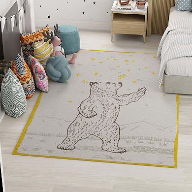 Unique Loom Grizzly Whimsy Kids Rug