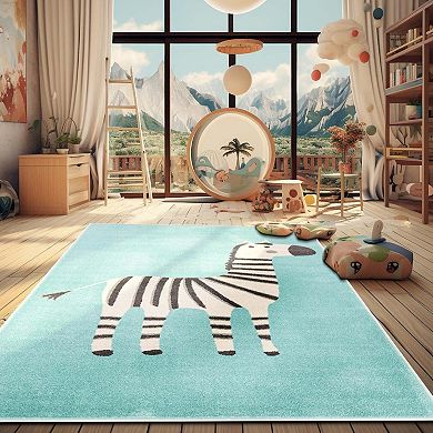 Unique Loom Zebra Whimsy Kids Rug