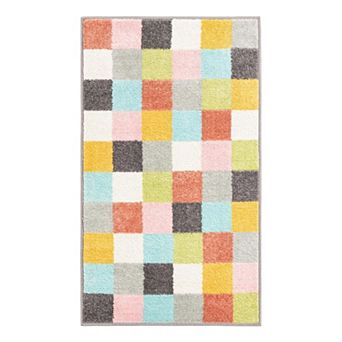 Unique Loom Checks Whimsy Kids Rug