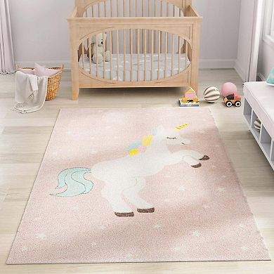 Unique Loom Alicorn Whimsy Kids Rug