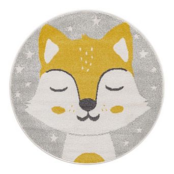 Unique Loom Fox Whimsy Kids Rug