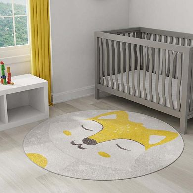 Unique Loom Fox Whimsy Kids Rug