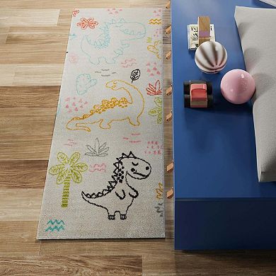 Unique Loom Dino Whimsy Kids Rug