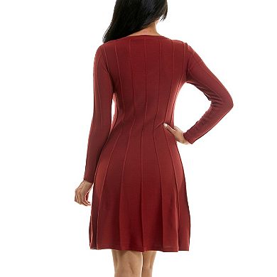 Women's Nina Leonard A-Line Sweater Dress