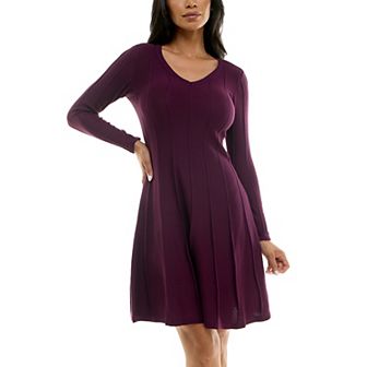 Women's Nina Leonard A-Line Sweater Dress