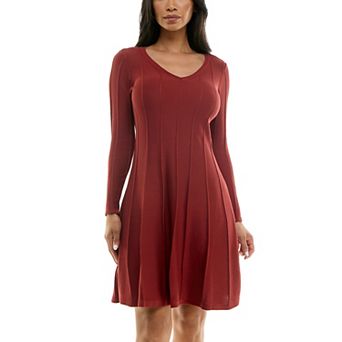 Women's Nina Leonard A-Line Sweater Dress