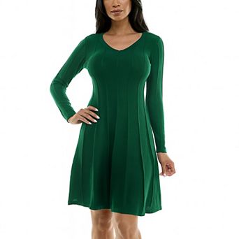 Women's Nina Leonard A-Line Sweater Dress