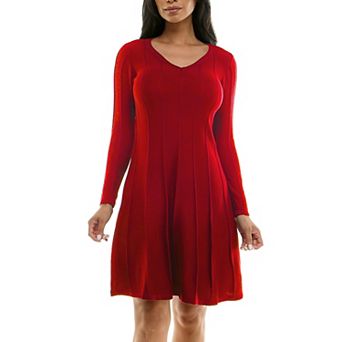 Women's Nina Leonard A-Line Sweater Dress