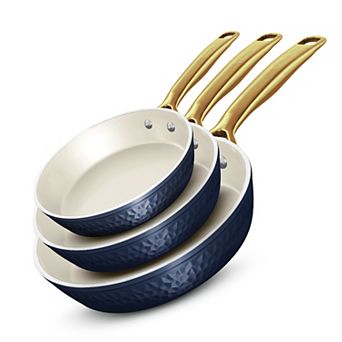 Gotham Steel Natural Hammered Collection Pro 3 pc Nonstick Frying Pan Set