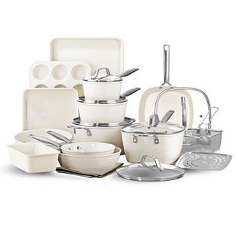 Gotham Steel Natural Hammered Collection Pro 20 pc Nonstick Cookware Set