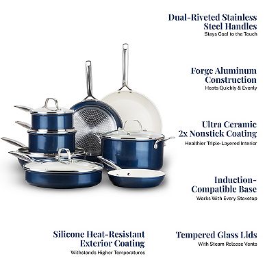 Gotham Steel 13-Piece Natural Collection Ultra Performance Ceramic Nonstick Cookware Set