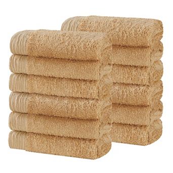 SUPERIOR 12 pc Eco-Friendly Solid Face Towel Washcloth Set