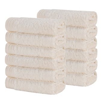 SUPERIOR 12 pc Eco-Friendly Solid Face Towel Washcloth Set