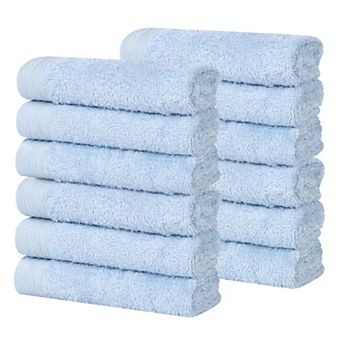 SUPERIOR 12 pc Eco-Friendly Solid Face Towel Washcloth Set