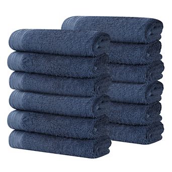 SUPERIOR 12 pc Eco-Friendly Solid Face Towel Washcloth Set