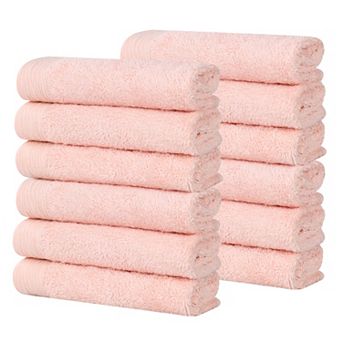 SUPERIOR 12 pc Eco-Friendly Solid Face Towel Washcloth Set