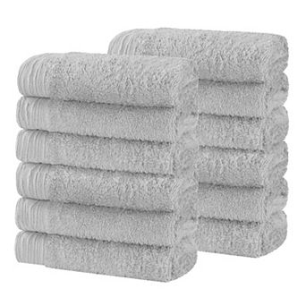SUPERIOR 12 pc Eco-Friendly Solid Face Towel Washcloth Set