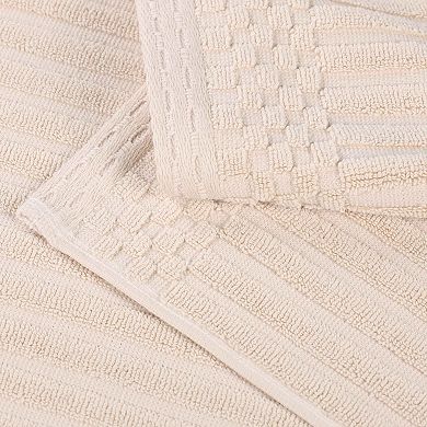 SUPERIOR 2 pc Soho Ribbed Textured Cotton Ultra-Absorbent Bath Towel Set