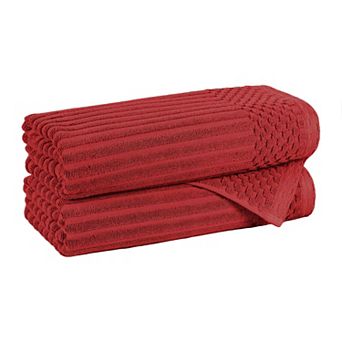 SUPERIOR 2 pc Soho Ribbed Textured Cotton Ultra-Absorbent Bath Towel Set
