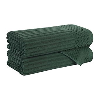 SUPERIOR 2 pc Soho Ribbed Textured Cotton Ultra-Absorbent Bath Towel Set