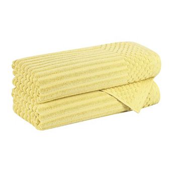 SUPERIOR 2 pc Soho Ribbed Textured Cotton Ultra-Absorbent Bath Towel Set