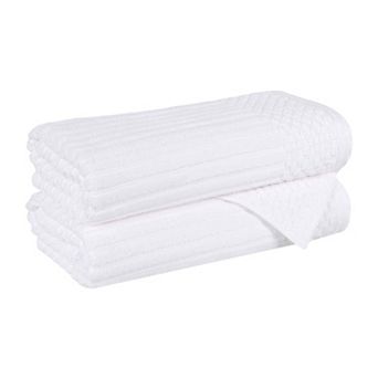 SUPERIOR 2 pc Soho Ribbed Textured Cotton Ultra-Absorbent Bath Towel Set
