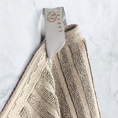 SUPERIOR 4 pc Soho Ribbed Textured Cotton Ultra-Absorbent Bath Towel Set