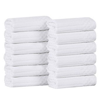 SUPERIOR 12 pc Soho Ribbed Textured Cotton Ultra-Absorbent Washcloths Set