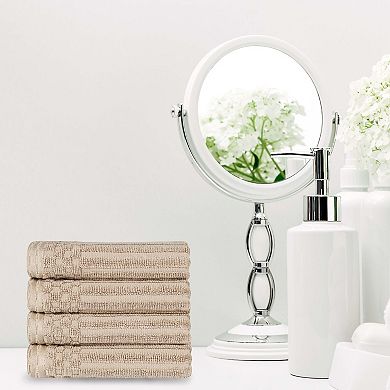 SUPERIOR 4-piece Soho Ribbed Textured Cotton Hand Towel Set
