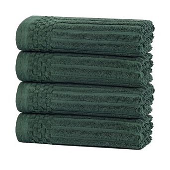 SUPERIOR 4 pc Soho Ribbed Textured Cotton Hand Towel Set