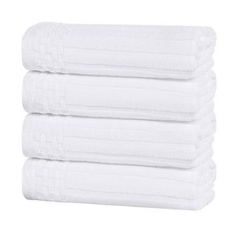 SUPERIOR 4 pc Soho Ribbed Textured Cotton Hand Towel Set