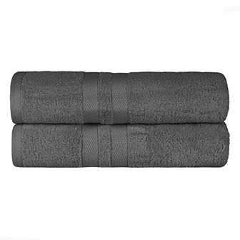 SUPERIOR 2 pc Ultra-Soft Cotton Solid Quick-Drying Bath Sheet Set