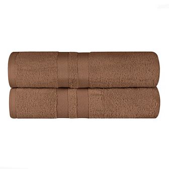 SUPERIOR 2 pc Ultra-Soft Cotton Solid Quick-Drying Bath Sheet Set