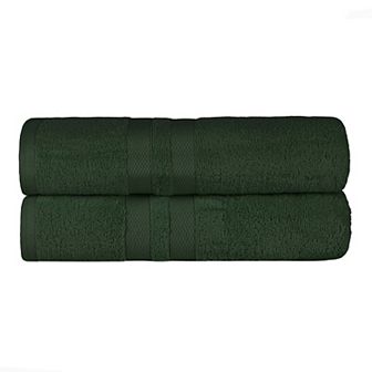 SUPERIOR 2 pc Ultra-Soft Cotton Solid Quick-Drying Bath Sheet Set