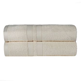 SUPERIOR 2 pc Ultra-Soft Cotton Solid Quick-Drying Bath Sheet Set