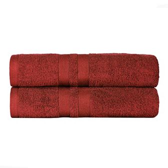 SUPERIOR 2 pc Ultra-Soft Cotton Solid Quick-Drying Bath Sheet Set