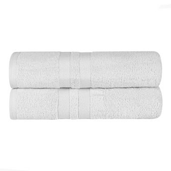 SUPERIOR 2 pc Ultra-Soft Cotton Solid Quick-Drying Bath Sheet Set