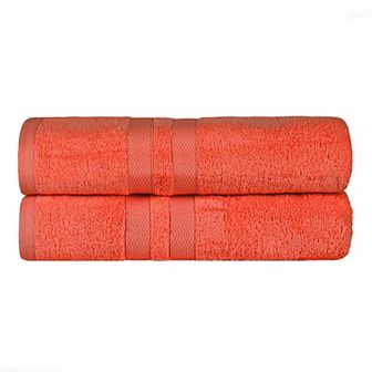 SUPERIOR 2 pc Ultra-Soft Cotton Solid Quick-Drying Bath Sheet Set