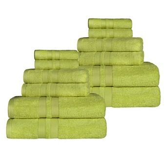 SUPERIOR 12 pc Ultra-Soft Cotton Solid Quick-Drying Towel Set