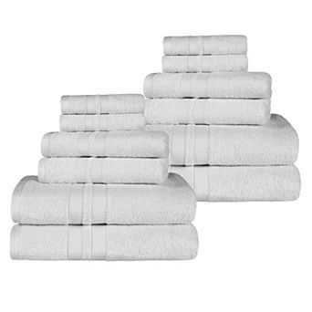 SUPERIOR 12 pc Ultra-Soft Cotton Solid Quick-Drying Towel Set