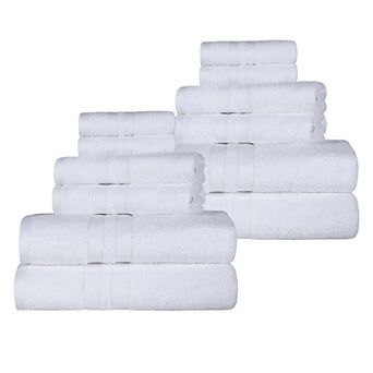 SUPERIOR 12 pc Ultra-Soft Cotton Solid Quick-Drying Towel Set