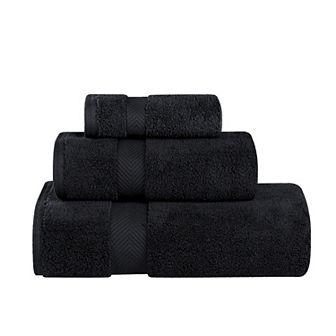 SUPERIOR 3 pc Zero Twist Cotton Solid Super Soft Absorbent Towel Set