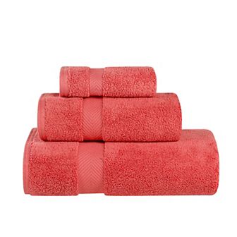SUPERIOR 3 pc Zero Twist Cotton Solid Super Soft Absorbent Towel Set