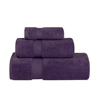 SUPERIOR 3 pc Zero Twist Cotton Solid Super Soft Absorbent Towel Set