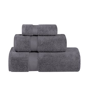SUPERIOR 3 pc Zero Twist Cotton Solid Super Soft Absorbent Towel Set