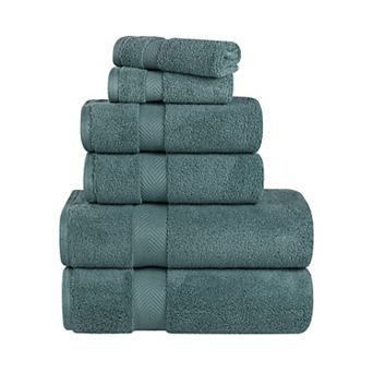 SUPERIOR 6 pc Zero Twist Cotton Solid Super Soft Absorbent Towel Set