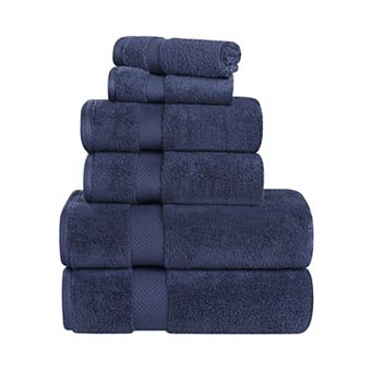 SUPERIOR 6 pc Zero Twist Cotton Solid Super Soft Absorbent Towel Set