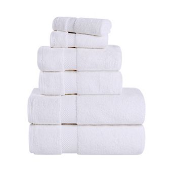 SUPERIOR 6 pc Zero Twist Cotton Solid Super Soft Absorbent Towel Set