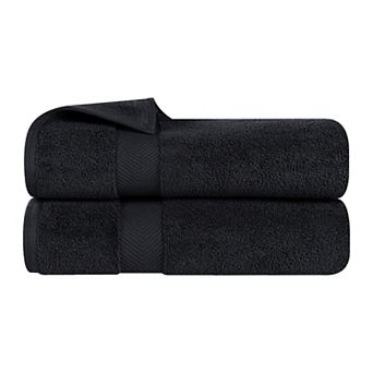 SUPERIOR 2 pc Zero Twist Cotton Solid Super Soft Absorbent Bath Towel Set